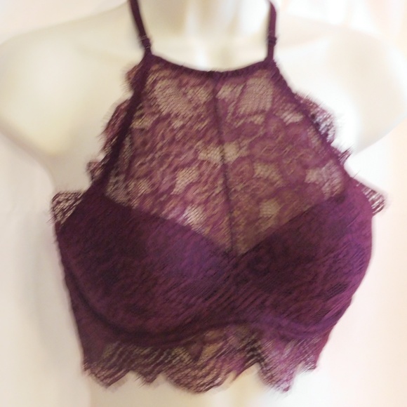 Victoria's Secret Pink Lace High Neck Push-Up Bra - Picture 2 of 3